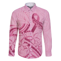 Aotearoa Maori Family Matching Off The Shoulder Long Sleeve Dress and Hawaiian Shirt Pink Fern Ribbons - Polynesian Pride