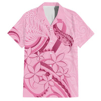 Aotearoa Maori Family Matching Off Shoulder Maxi Dress and Hawaiian Shirt Pink Fern Ribbons - Polynesian Pride