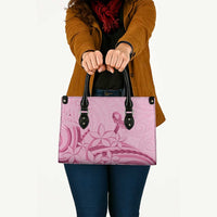 Aotearoa Maori Leather Bag Pink Fern Ribbons LT7 Pink - Polynesian Pride