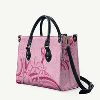 Aotearoa Maori Leather Bag Pink Fern Ribbons LT7 - Polynesian Pride