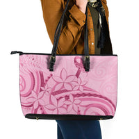 Aotearoa Maori Leather Tote Bag Pink Fern Ribbons LT7 - Polynesian Pride