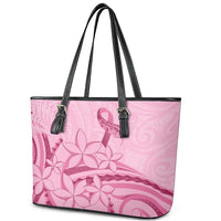 Aotearoa Maori Leather Tote Bag Pink Fern Ribbons LT7 - Polynesian Pride