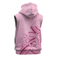 Aotearoa Maori Sleeveless Zip Hoodie Pink Fern Ribbons LT7 - Polynesian Pride