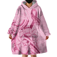 Aotearoa Maori Wearable Blanket Hoodie Pink Fern Ribbons LT7 - Polynesian Pride