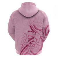 Aotearoa Maori Zip Hoodie Pink Fern Ribbons LT7 - Polynesian Pride