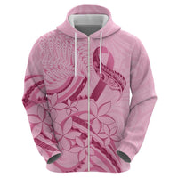 Aotearoa Maori Zip Hoodie Pink Fern Ribbons LT7 - Polynesian Pride