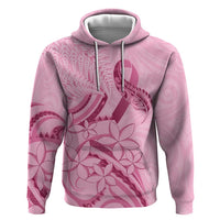 Aotearoa Maori Zip Hoodie Pink Fern Ribbons LT7 Pullover Hoodie Pink - Polynesian Pride
