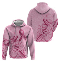 Aotearoa Maori Zip Hoodie Pink Fern Ribbons LT7 - Polynesian Pride