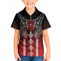 Aotearoa Maori Iwi Heritage Kid Hawaiian Shirt Ngapuhi Kokowai LT7 Kid Red - Polynesian Pride