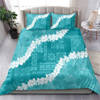 Hawaii Aloha Bedding Set Teal Quilt Patch Work Mix Plumeria Lei LT7 - Polynesian Pride