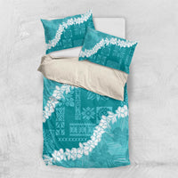 Hawaii Aloha Bedding Set Teal Quilt Patch Work Mix Plumeria Lei LT7 US Twin 172cm x 218cm Teal - Polynesian Pride