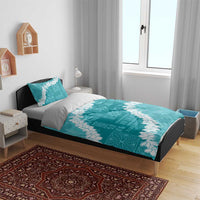 Hawaii Aloha Bedding Set Teal Quilt Patch Work Mix Plumeria Lei LT7 - Polynesian Pride