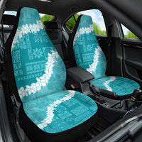 Hawaii Aloha Car Seat Cover Teal Quilt Patch Work Mix Plumeria Lei