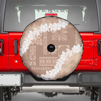 Hawaii Aloha Spare Tire Cover Beige Quilt Patch Work Mix Plumeria Lei