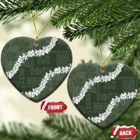 Hawaii Aloha Ceramic Ornament Sage Quilt Patch Work Mix Plumeria Lei