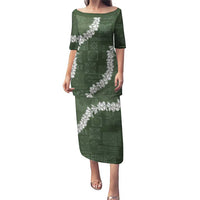 Hawaii Aloha Puletasi Sage Quilt Patch Work Mix Plumeria Lei