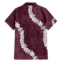 Hawaii Aloha Family Matching Short Sleeve Bodycon Dress and Hawaiian Shirt Champange Quilt Patch Work Mix Plumeria Lei