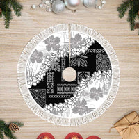 Hawaii Aloha Tree Skirt White Quilt Patch Work Mix Plumeria Lei