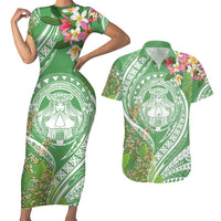 Aloha Molokai Island Couples Matching Short Sleeve Bodycon Dress and Hawaiian Shirt Hawaii Pua Kukui