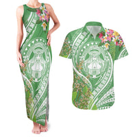 Aloha Molokai Island Couples Matching Tank Maxi Dress and Hawaiian Shirt Hawaii Pua Kukui
