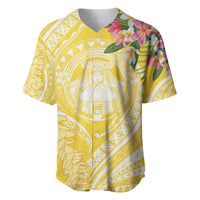 Aloha Hawaii Oahu Baseball Jersey Wahine with Ilima Lei LT7 Yellow - Polynesian Pride