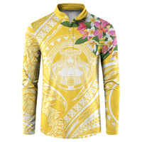 Aloha Hawaii Oahu Button Sweatshirt Wahine with Ilima Lei LT7 Yellow - Polynesian Pride