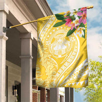 Aloha Hawaii Oahu Garden Flag Wahine with Ilima Lei LT7 House Flag Yellow - Polynesian Pride