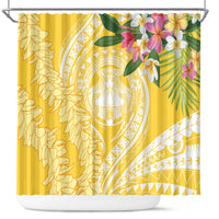 Aloha Hawaii Oahu Shower Curtain Wahine with Ilima Lei LT7 Yellow - Polynesian Pride