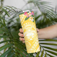 Aloha Hawaii Oahu Skinny Tumbler Wahine with Ilima Lei