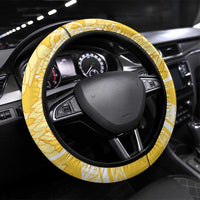 Aloha Hawaii Oahu Steering Wheel Cover Wahine with Ilima Lei LT7 Universal Fit Yellow - Polynesian Pride