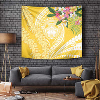Aloha Hawaii Oahu Tapestry Wahine with Ilima Lei LT7 Yellow - Polynesian Pride