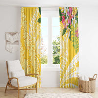 Aloha Hawaii Oahu Window Curtain Wahine with Ilima Lei LT7 - Polynesian Pride
