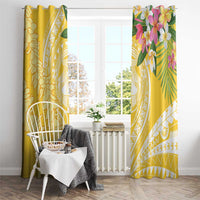 Aloha Hawaii Oahu Window Curtain Wahine with Ilima Lei LT7 - Polynesian Pride