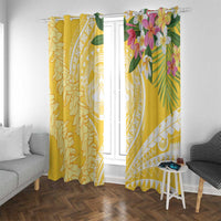 Aloha Hawaii Oahu Window Curtain Wahine with Ilima Lei LT7 With Grommets Yellow - Polynesian Pride