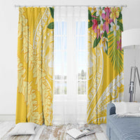 Aloha Hawaii Oahu Window Curtain Wahine with Ilima Lei LT7 - Polynesian Pride