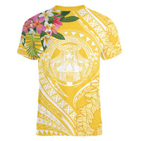 Aloha Hawaii Oahu Women V-Neck T-Shirt Wahine with Ilima Lei LT7 - Polynesian Pride