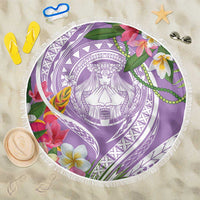Aloha Hawaii Kauai Beach Blanket Frangipani Mix Mokihana Lei LT7 One Size 150cm Purple - Polynesian Pride