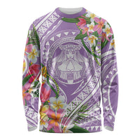 Aloha Hawaii Kauai Long Sleeve Shirt Frangipani Mix Mokihana Lei LT7 Unisex Purple - Polynesian Pride