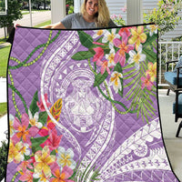 Aloha Hawaii Kauai Quilt Frangipani Mix Mokihana Lei LT7 Purple - Polynesian Pride