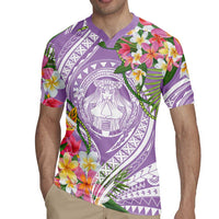 Aloha Hawaii Kauai Rugby Jersey Frangipani Mix Mokihana Lei LT7 - Polynesian Pride