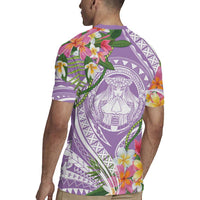 Aloha Hawaii Kauai Rugby Jersey Frangipani Mix Mokihana Lei LT7 - Polynesian Pride