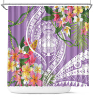 Aloha Hawaii Kauai Shower Curtain Frangipani Mix Mokihana Lei LT7 Purple - Polynesian Pride