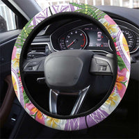 Aloha Hawaii Kauai Steering Wheel Cover Frangipani Mix Mokihana Lei LT7 - Polynesian Pride