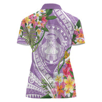 Aloha Hawaii Kauai Women Polo Shirt Frangipani Mix Mokihana Lei LT7 - Polynesian Pride