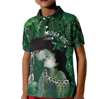 New Zealand Aroha Koe Mama Kid Polo Shirt Maori Hongi - Pounamu