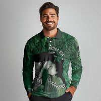 New Zealand Aroha Koe Mama Long Sleeve Polo Shirt Maori Hongi - Pounamu