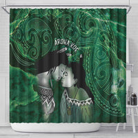 New Zealand Aroha Koe Mama Shower Curtain Maori Hongi - Pounamu