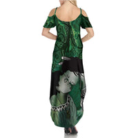 New Zealand Aroha Koe Mama Summer Maxi Dress Maori Hongi - Pounamu