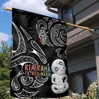 Kia Hara Te reo Maori Garden Flag Manaia Moko Pattern LT7 - Polynesian Pride