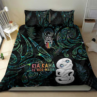 Kia Hara Te reo Maori Bedding Set Manaia Moko Mix Paua Shell